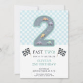 Pastel Fast Two Birthday Car Kaart (Voorkant)