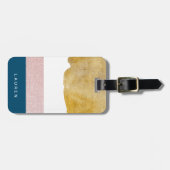 Pastel Faux Gold Monogram Bagagelabel (Voorkant horizontaal)