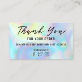 pastel faux holografie dank u visitekaartje (Voorkant)