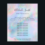 pastel FAUX-holografisch geïnspireerde achtergrond Flyer<br><div class="desc">schoonheidssalon professionele make - up kunstenaar flyer</div>
