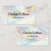Pastel Faux Holographic Elegant Pastel Opal Visitekaartje (Voorkant / Achterkant)