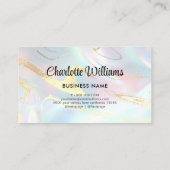 Pastel Faux Holographic Elegant Pastel Opal Visitekaartje (Achterkant)