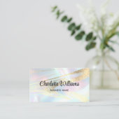 Pastel Faux Holographic Elegant Pastel Opal Visitekaartje (Staand voorkant)