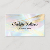 Pastel Faux Holographic Elegant Pastel Opal Visitekaartje (Voorkant)