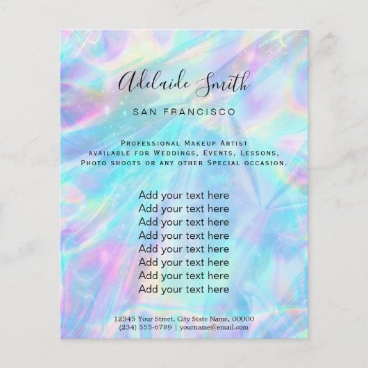 pastel FAUX holographic iridescent Flyer (Voorkant)