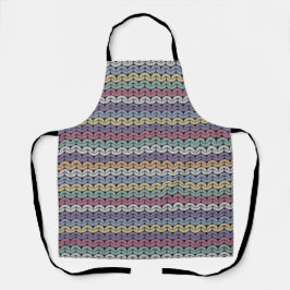 Pastel Faux Knit Stripes Schort
