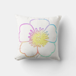 Pastel Faux Waterverf Painterly Flower Kussen