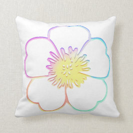 Pastel Faux Waterverf Painterly Flower Kussen