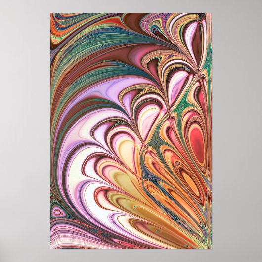 Pastel Feather Fractal Poster (Voorkant)