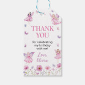 Pastel Fee Florale Verjaardagsfeest Dank Je Cadeaulabel (Voorkant)