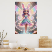 Pastel Fee Konijn – Magische Fantasie Poster Kunst (Keuken)