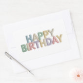  Pastel Felt Letters Happy Birthday Rechthoekige Sticker (Envelop)