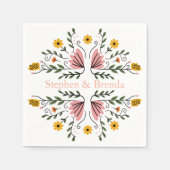 Pastel Feminine Floral Custom Name Elegant Servet (Voorkant)