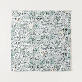 pastel feministische borst wandkleed