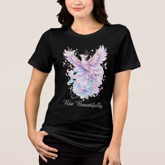 Pastel Feniks Vogel Tri-Blend Shirt (Voorkant)