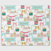 Pastel Festive Nutkraker Toys Kerstmis Cadeaupapier (Vlak)