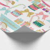 Pastel Festive Nutkraker Toys Kerstmis Cadeaupapier (Hoek)