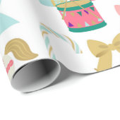 Pastel Festive Nutkraker Toys Kerstmis Cadeaupapier (Rol Hoek)