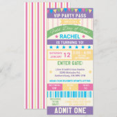 Pastel Field Day, Sportthema Ticket Verjaardag Kaart (Voorkant / Achterkant)