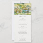 Pastel Fields Mountain Landscape Wedding Menu Kaar Kaart (Voorkant)