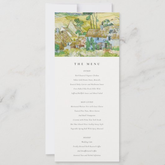Pastel Fields Mountain Landscape Wedding Menu Kaar Kaart (Voorkant)