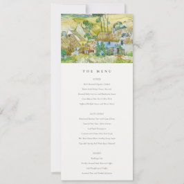 Pastel Fields Mountain Landscape Wedding Menu Kaar Kaart