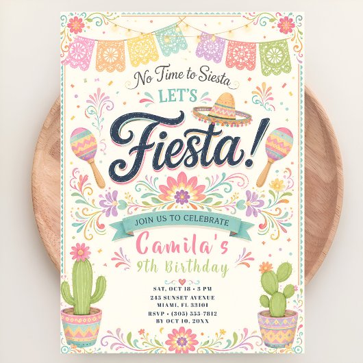 Pastel Fiesta Verjaardag Kaart
