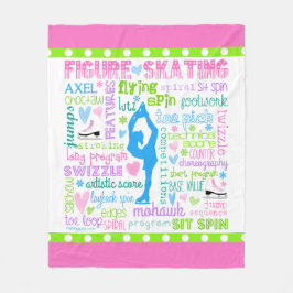 Pastel Figuur Skater Words Typografie Fleece Deken