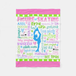 Pastel Figuur Skater Words Typografie Fleece Deken