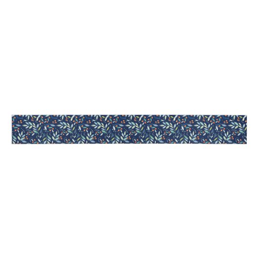 Pastel flaconpatroon donkerblauw grosgrain lint (Voorkant)