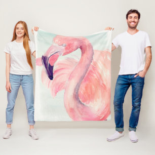 Pastel Flamingo Fleece Deken