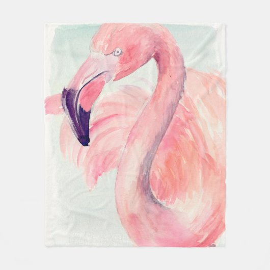 Pastel Flamingo Fleece Deken (Voorkant)