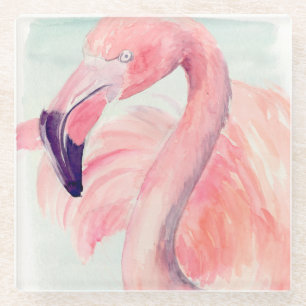 Pastel Flamingo Glazen Onderzetter