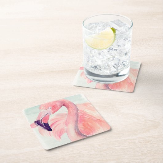Pastel Flamingo Kartonnen Onderzetters (Insitu)