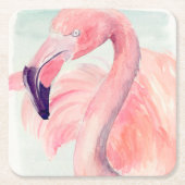 Pastel Flamingo Kartonnen Onderzetters (Voorkant)