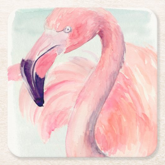 Pastel Flamingo Kartonnen Onderzetters (Voorkant)