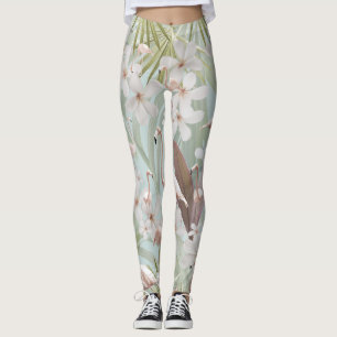 Pastel Flamingo Oerwoud Liefde #1 #tropisch #wand Leggings