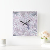 Pastel Flamingo Oerwoud Love 4 #kunst #tropisch Vierkante Klok (Huis)