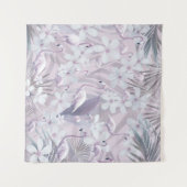 Pastel Flamingo Oerwoud Love 4 #kunst #tropisch Wandkleed (Voorkant (horizontaal))