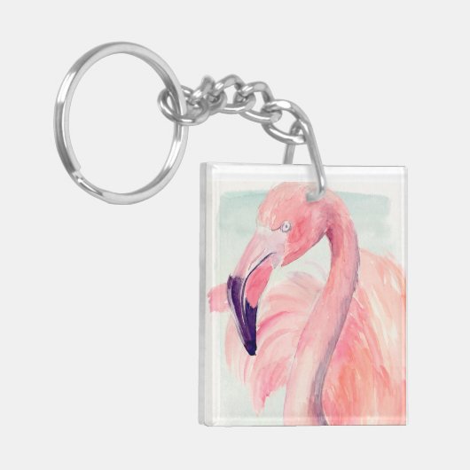 Pastel Flamingo Sleutelhanger (Voorkant Links)
