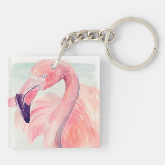 Pastel Flamingo Sleutelhanger (Achterkant)