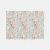 Pastel Flamingo Tea Party Patroon Fleece Deken (Voorkant (Horizontaal))