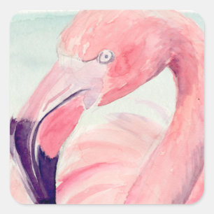 Pastel Flamingo Vierkante Sticker