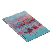 Pastel Flamingos Sunset Water Reflectie Notitieboek (Rechterzijde)