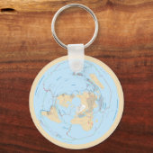 Pastel Flat Earth Tectonic Bord AE Map Sleutelhang Sleutelhanger (Voorkant)