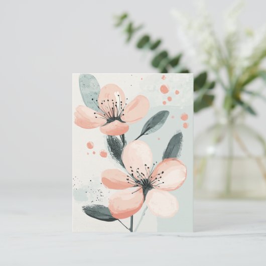 Pastel Flora in Stilte #097 Briefkaart (Staand voorkant)