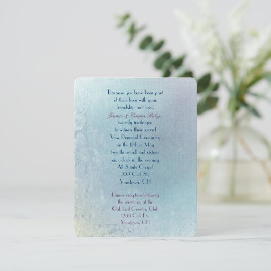 Pastel Floral Abstract Vow Renewal Kaart (Staand voorkant)