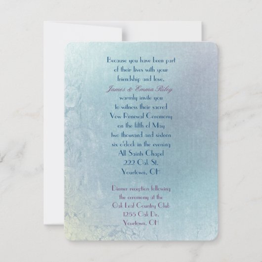 Pastel Floral Abstract Vow Renewal Kaart (Voorkant)