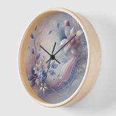 Pastel Floral Abstracte wandklok (Hoek)