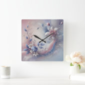 Pastel Floral Abstracte wandklok (Huis)